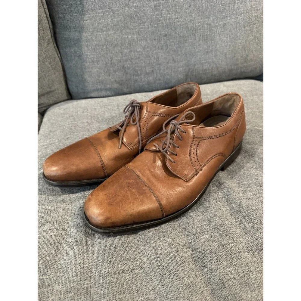 Johnston & Murphy Men's XC4 Branning Waterproof Cap Toe Dress Shoes Brown 12M